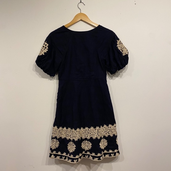 Anthropologie Orla Mini Embroidered Black Dress - Picture 5 of 8
